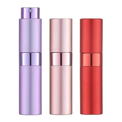 Abbildung von Toureal 8ML Parfum Zerstäuber Leer (3 Stück) Mini Spruehflasche, Parfüm Behälter, Parfümzerstäuber Nachfüllbar (Rot, Pink, Violett)