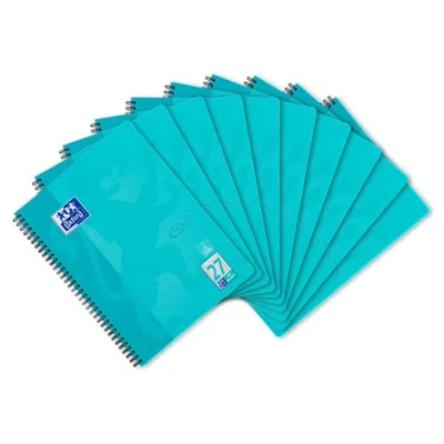 Abbildung von Oxford Touch Collegeblock A4 liniert mit Doppelrand, 80 Blatt, aqua, 10 Stück