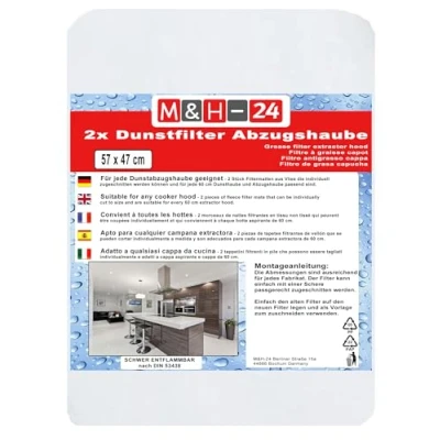 Abbildung von Filter Dunstabzugshaube Fettfilter Flauschfilter Vliesfilter Dunstabzugshauben Universal Zuschneidbar für alle gängigen Abzugshauben Umlufthauben 2 Stück 47 x 57 cm