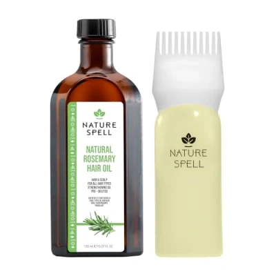 Abbildung von Nature Spell Rosmarinöl für Haare mit Haaröl Applikator, Flaschenkamm, 150 ml, das Haarwachstum, behandeln Sie trockenes, geschädigtes Haar, um Haarausfall zu bekämpfen,