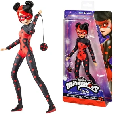 Abbildung von Bandai Miraculous Shadybug Puppe 26 cm Bewegliche Modepuppe Alternative Version von Ladybug aus World Paris Offizielle Lizenz Spielzeug für Kinder ab 4 Jahren P50159