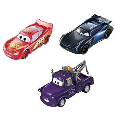Abbildung von Mattel Disney Pixar Cars Farbwechsel Fahrzeuge 3er Pack mit Lightning McQueen, Hook und Bobby Swift, Geschenk für Kinder ab 3 Jahren GPB03