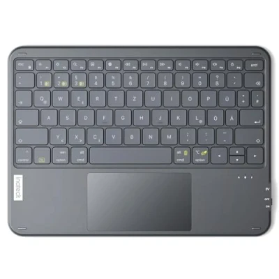 Abbildung von Inateck Tablet Tastatur mit Touchpad, Ultraleichte Kabellose QWERTZ Deutsch Trackpad, kompatibel iPad/Tablet/Windows/Laptop/PC, KB01105