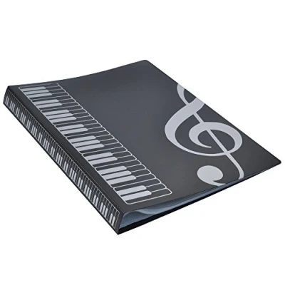 Abbildung von PUNK A4 Größe Musik Tabelle Datei Ordner Dokumente Halter Aufbewahrung 40 Taschen (schwarz)