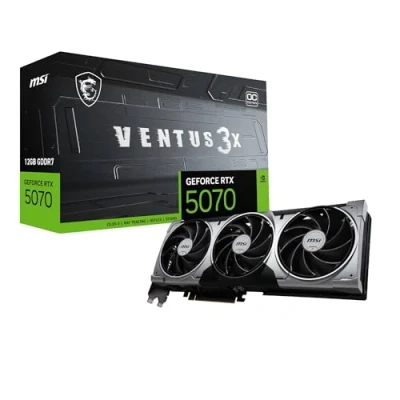 Abbildung von MSI GeForce RTX 5070 12G Ventus 3X OC 12GB GDDR7 (28Gbps/192 bit), PCIe 5, Boost: 2542 MHz, HDMI 2.1b, DisplayPort 2.1b