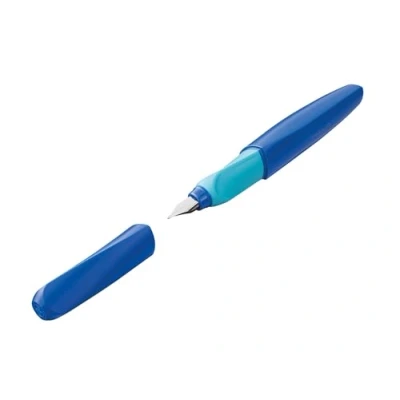 Abbildung von Pelikan Twist Füllhalter, Edelstahl Feder in Strichbreite M inkl. Tintenpatrone, deep blue