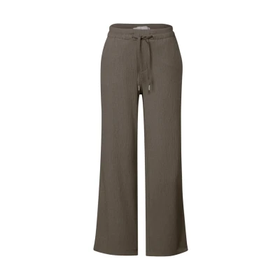 Abbildung von STREET ONE Damen A379034 Wide Leg Hose mit Struktur, Acron Brown, 40W x 30L
