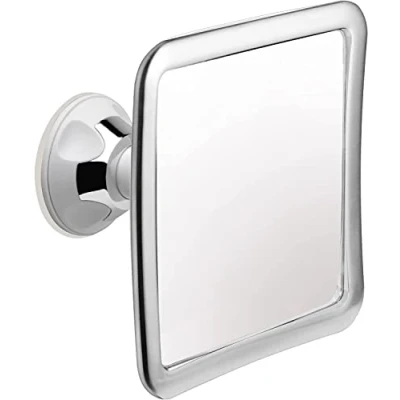 Abbildung von Duschspiegel Antibeschlag Mit Saugnapf, Rasierspiegel Dusche, Spiegel Dusche Beschlagfrei fürs Bad, Beschlagsfreies Rasieren, Unbreakable Fogless Shower Mirror, 16 x cm (Chrom/Silber)