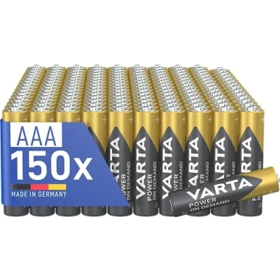 Abbildung von VARTA Batterien AAA, 150 Stück, Power on Demand, Alkaline, 1,5V, Vorratspack, smart, flexibel, leistungsstark, ideal für Computerzubehör, Smart Home Geräte, Made in Germany [Exklusiv bei Amazon]