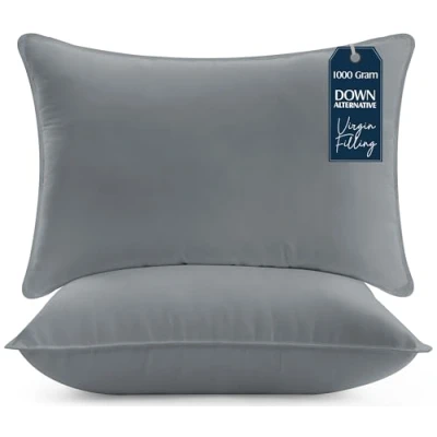 Abbildung von Utopia Bedding KopfKissen (2er Set), 50 x 70 cm Schlafkissen, Atmungsaktiv et Weich Kissen (Grau)