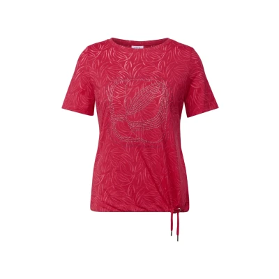 Abbildung von CECIL Damen B323517 T Shirt mit Schmucksteinen, Glazed Apple Red, XL