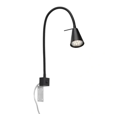 Abbildung von Briloner Leuchten LED Bettleuchte, Bettlampe Flexarm, inkl. An /Ausschalter, 4,7 Watt. 350 Lumen, 3.000 Kelvin, Schwarz,