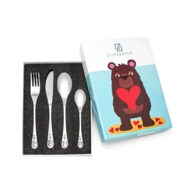 Abbildung von Kinderbesteck Bär mit Herz, 4 teilig Gravur Baby &amp; Kind