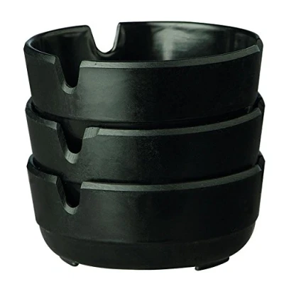 Abbildung von APS 576 Aschenbecher &quot;CASUAL&quot; 3er Set Schwarze Melamin Aschenbecher, Ø 8 x 3 cm