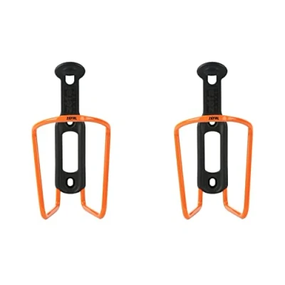 Abbildung von ZEFAL Pack Alu Plast 124 Doppelpack Fahrradflaschenhalter Aluminium Flaschenhalter für alle Arten von Fahrrädern leicht und robust Orange