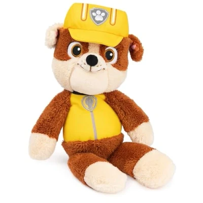 Abbildung von GUND PAW Patrol Schlenkerplüsch Rubble, 30 cm hochwertiges Plüschtier aus weichem Velours Frottee mit gestickten Augen, original im Look der TV Serie, für Kinder ab 1 Jahr