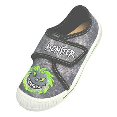 Abbildung von Beck Jungen Monster Hausschuhe, Grau, 33 EU