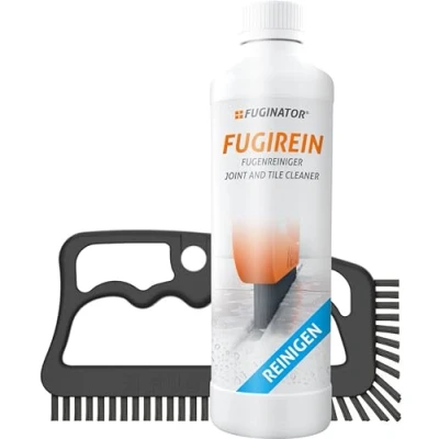 Abbildung von FUGINATOR® Fugenbürste grau/grau inkl. Fugenreiniger 250 ml Fugenreinigungsset Bürste zur Fugenreinigung in Bad, Küche und Haushalt