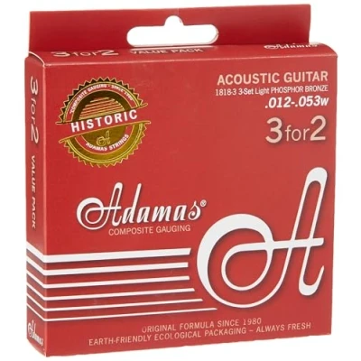 Abbildung von Adamas Saiten für Akustikgitarren Historic Reissue Phosphor Bronze 3er Satz Light .012