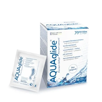 Abbildung von JOYDIVISION Original AQUAglide 50x3 ml Gleitgel Natural, Kristallklares &amp; Veganes Gleitmittel, pH optimiert und latex Kondom kompatibel