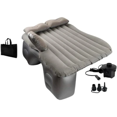 Abbildung von EDIESI, Luftmatratze Auto, Aufblasbares Bett, Autobett, Schlafmatratze, mit 12V elektrischer Luftpumpe und 3 Adaptern, Schnelle Inflation Deflation (Grau)
