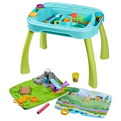 Abbildung von Play Doh Knet &amp; Kreativ Tisch, Vorschulspielzeug für Jungen und Mädchen ab 3 Jahren, Starter Set