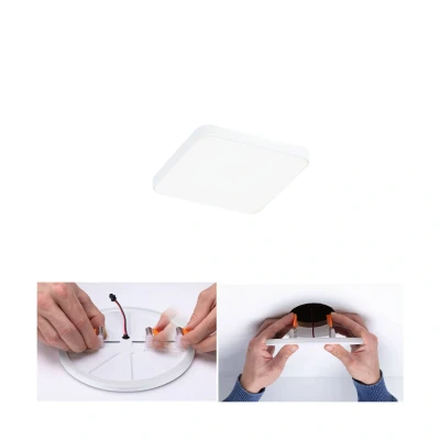 Abbildung von Paulmann 79953 LED Panel Einbaupanel Veluna VariFit Edge 90x90mm eckig dimmbar Tageslichtweiß Weiß Kunststoff Deckenleuchte 4000 K