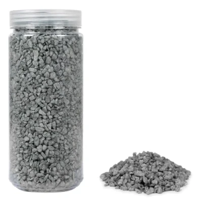 Abbildung von HEKU grobkörniges Deko Granulat in grau, ca. 750g , Vielseitig Einsetzbar Ideal für Hochzeiten und Bastelprojekte Wiederverschließbare Dose