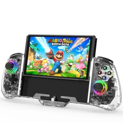 Abbildung von Switch Controller for Nintendo Switch/OLED, One Piece Pro Controllers Replacement Joycon, Handheld Grip Remote with 8 RGB Colors, Adjustable TURBO, Dual Motor Vibration, Back Button
