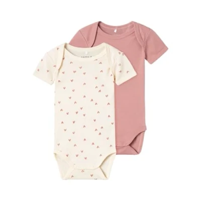 Abbildung von NAME IT Baby Mädchen Nbfbody 2p Ss Buttercream Hearts Noos, Buttercream, 68