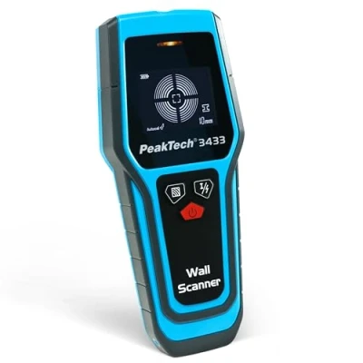 Abbildung von PeakTech 3433 Wandscanner [3 Jahre Herstellergarantie] Leitungssuchgerät, Leitungsfinder, Metalldetektor Wand, Wall Scanner, Leitungssucher impu, Ortungsgerät Spannung Metall &amp; Balken, Stud Finder
