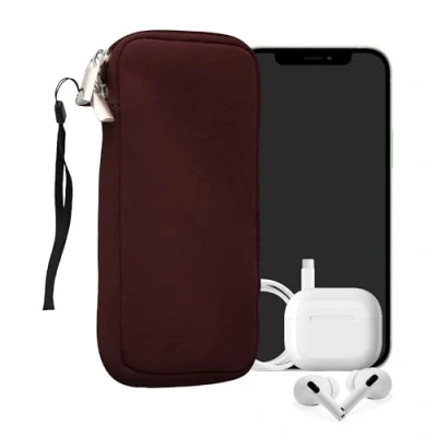 Abbildung von kwmobile Handytasche für Smartphones XL 6,7/6,8&quot; Neopren Handy Hülle Bordeaux Violett Tasche 17,2 x 8,4 cm Innenmaße