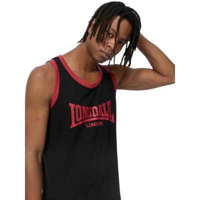 Abbildung von Lonsdale Herren Singlet Normale Passform KNOCKAN Black/Red XXL 117353