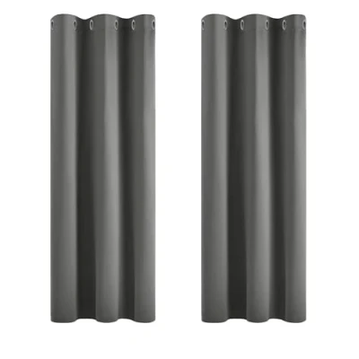 Abbildung von Deconovo Vorhänge Blickdicht Verdunkelunsgardine mit Ösen Thermovorhang Kälteschutz Thermogardine Hitzeschutz Dicke Thermovorhang, 138x107cm(HöhexBreite) Hellgrau, 2er Set