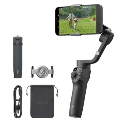 Abbildung von DJI Osmo Mobile 6, 3 Achsen Handy Gimbal, Objektverfolgung, integrierter Verlängerungsstab, tragbar und faltbar, Android &amp; iPhone Vlogging Stabilisator, YouTube TikTok Video,Slate Gray