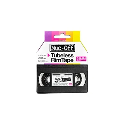 Abbildung von Muc Off Tubeless Felgenband, 35 mm Druckempfindliches Felgenband für Schlauchlose Fahrradreifen 10 Meter Rolle mit 4 Dichtungsflicken