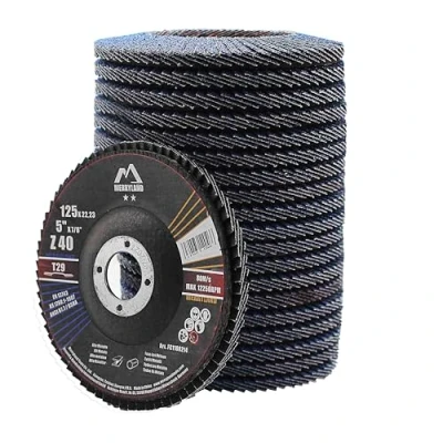 Abbildung von Merryland Fächerscheibe 125 Metall Edelstahl Stahl für Winkelschleifer, 125mm 40K T29 Lamellenscheibe Zirkonkorund Blau Schleifmopteller 20 Stück, Craft Line FC1108214