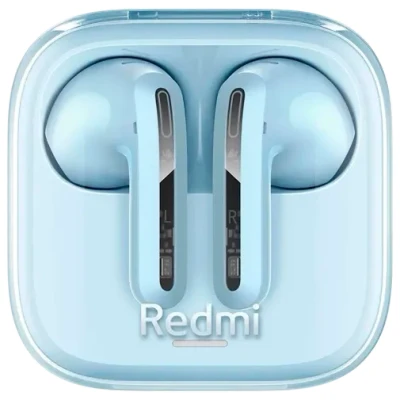 Abbildung von Xiaomi Redmi Buds 6 Active In Ear Kopfhörer, Bluetooth 5.4, bis zu 30 Stunden Akkulaufzeit, 14.2mm dynamischer Treiber, IPX4 Wasserschutz, Telefonat Rauschunterdrückung, Transparent Blau