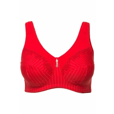 Abbildung von Ulla Popken Damen Entlastungs BH, ohne Bügel, Strassanhänger, Cup C G BRA, neon rot, 105D