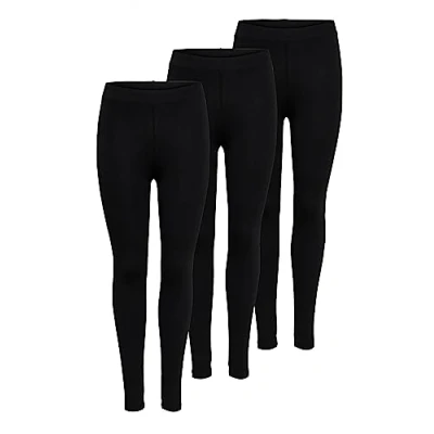 Abbildung von ONLY Damen Onllive Love Leggings 3 Pack, Black/Black/Black, M