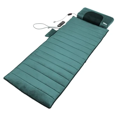 Abbildung von Genius eZwell Massageauflage Massagematte Ganzkörpermassage 65 x 190 cm für Rücken Beinen Nacken Fernbedienung, 5 Modi mit Wärmefunktion, Vibrationsmassagematte Männer Frauen 3 TLG.