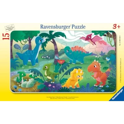 Abbildung von Ravensburger Kinderpuzzle 12000856 Die kleinen Dinos 15 Teile Rahmen Puzzle für Kinder ab 3 Jahren, Dino Puzzle, Dinosaurier Geschenke