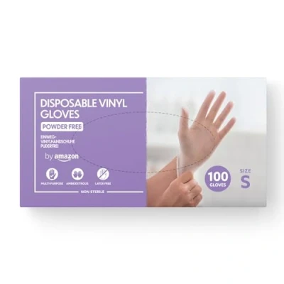 Abbildung von by Amazon Einweg Vinylhandschuhe, Größe S, 100er Pack(Früher Marke Hevea)