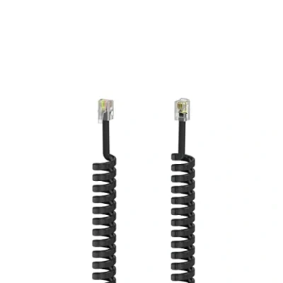 Abbildung von Hama Telefonhörer Spiralkabel 1,5 m (4p4c Kabel Telefonhörer, Modularkabel Telefonkabel RJ10 auf Stecker, Retro Hörerschnur für Analog Telefone, Telefonhörerkabel Telefon) schwarz