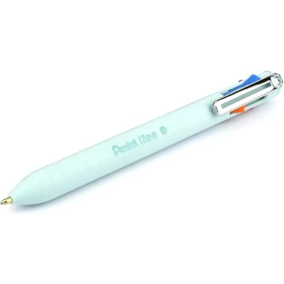 Abbildung von Pentel BXC470 LC 4 Farben Kugelschreiber iZee, Farbauswahl (orange/hellblau/pink/violett) über seitliche Drücker in Schreibfarbe, 0,5 mm Strichstärke, nachfüllbar, 1 Stück