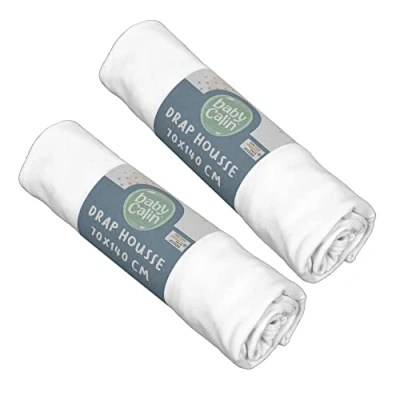 Abbildung von BabyCalin 2er Set Spannbettlaken Weiß 70x140 cm (2er Pack)