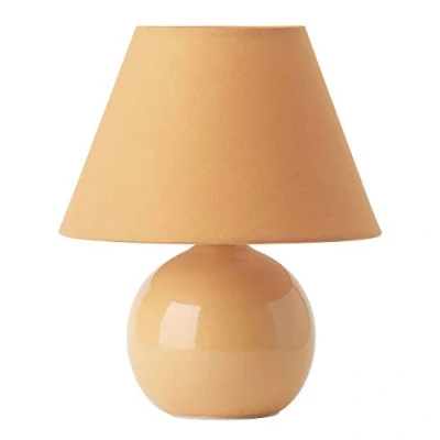 Abbildung von Tischlampe Primo, orange, Ø 19 cm, Textil/Keramik