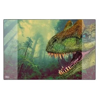 Abbildung von Idena 10452 Schreibtischunterlage mit zwei Einstecktaschen, Dinosaurier, ca. 58,5 x 38,5 cm groß, praktisches Zubehör für Kinder , Jugend und Arbeitszimmer