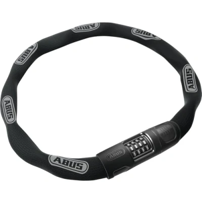 Abbildung von ABUS Kettenschloss 8808C stabiles Zahlenschloss aus speziell gehärtetem Stahl gut lesbare Zahlen mit Verdeck Sicherheitslevel 9 110 cm Schwarz