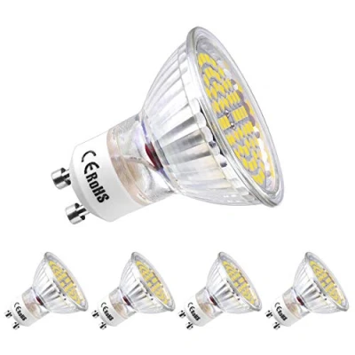 Abbildung von GU10 LED Kaltweiss Dimmbar, Lampe, Kaltweiß 6000 Kelvin, 450 Lumen, 5W ersetzt 40W Watt Halogen, AC 220V 240V Abstrahlwinkel 120, Reflektorlampe, 4er Pack